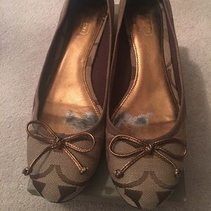 Coach slip on ballet sandal with heel